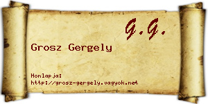 Grosz Gergely névjegykártya